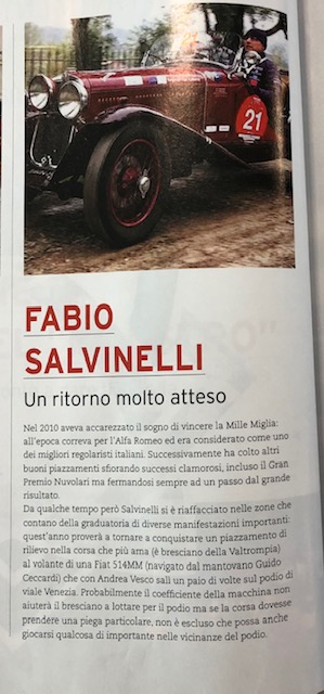 Fabio Salvinelli, un ritorno molto atteso